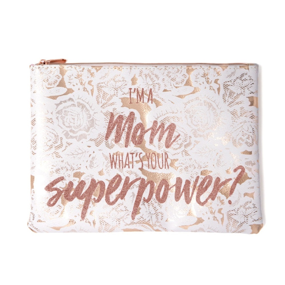 Rose Glitter Gold Women's Pouch